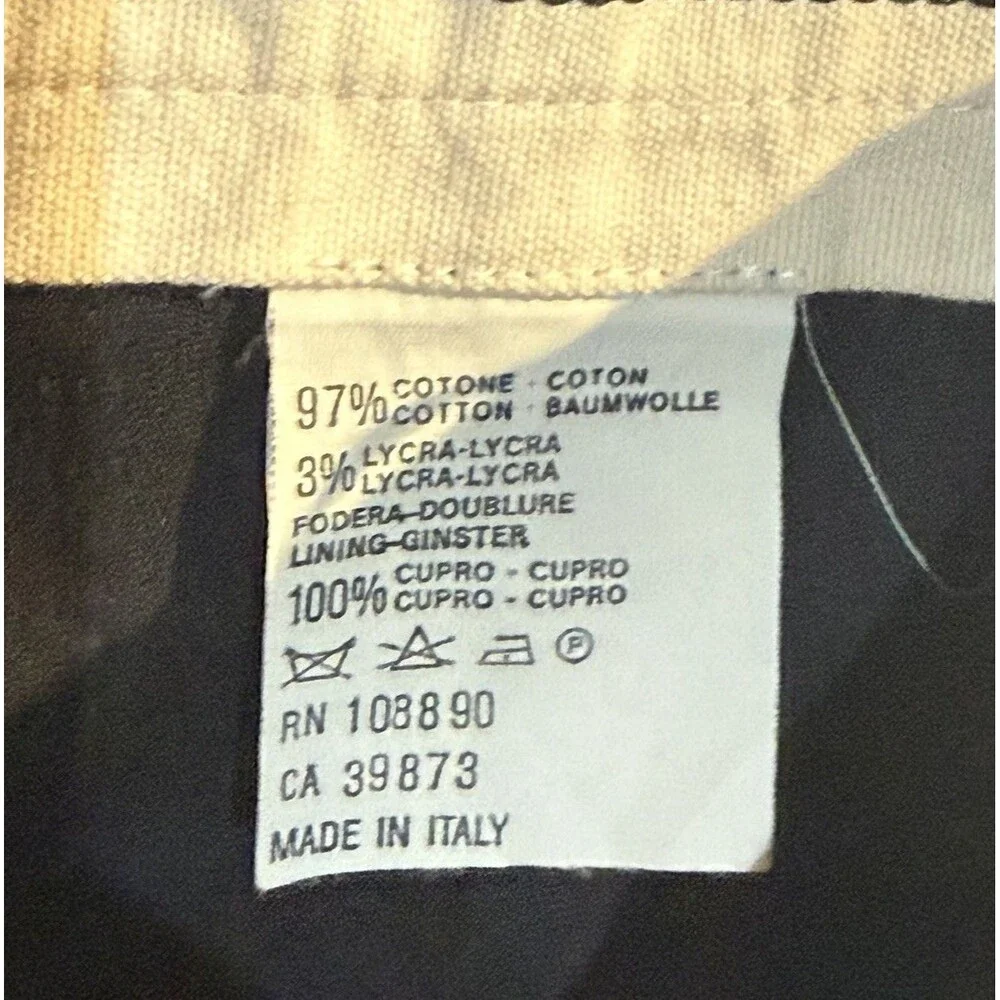 Kulson Italy Black Dress Pants Size 10 Stretch Cotton Cupro Made Italy Split Hem - Picture 8 of 16